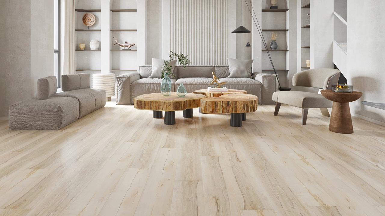 Ứng dụng sàn gỗ óc chó trong phòng khách
