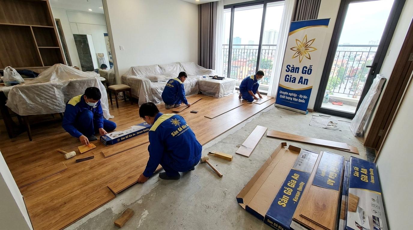 Quy trình lắp đặt sàn gỗ Hàn Quốc chuẩn kỹ thuật tại Hà Nội