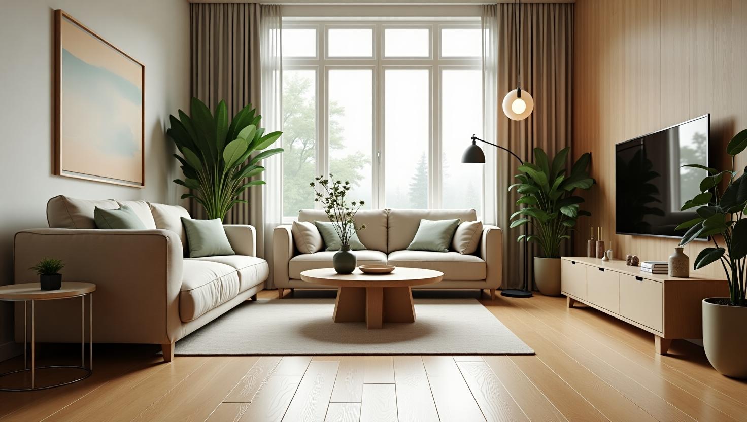 Sự hài hòa giữa màu sàn gỗ và nội thất tạo nên tổng thể tinh tế, sang trọng và đầy cảm xúc.