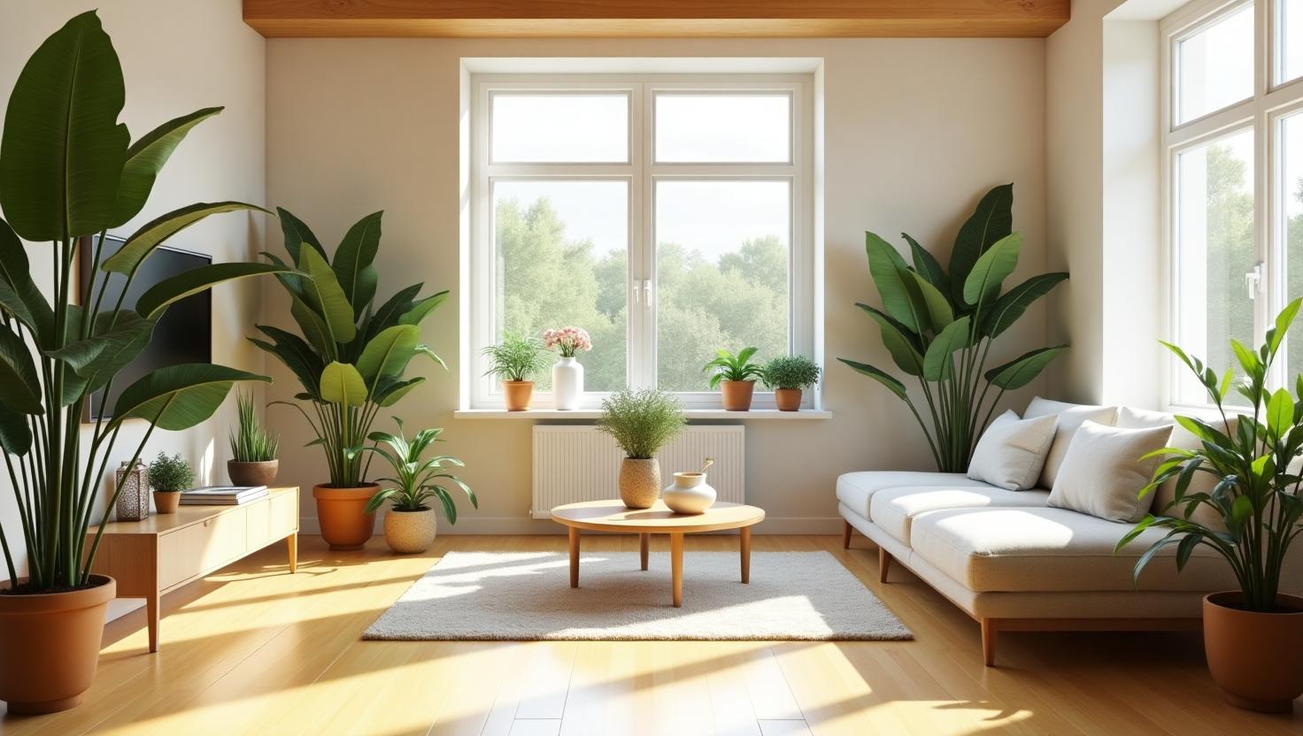 Màu sàn gỗ vàng sáng giúp căn phòng tràn ngập ánh sáng và cảm giác gần gũi thiên nhiên.